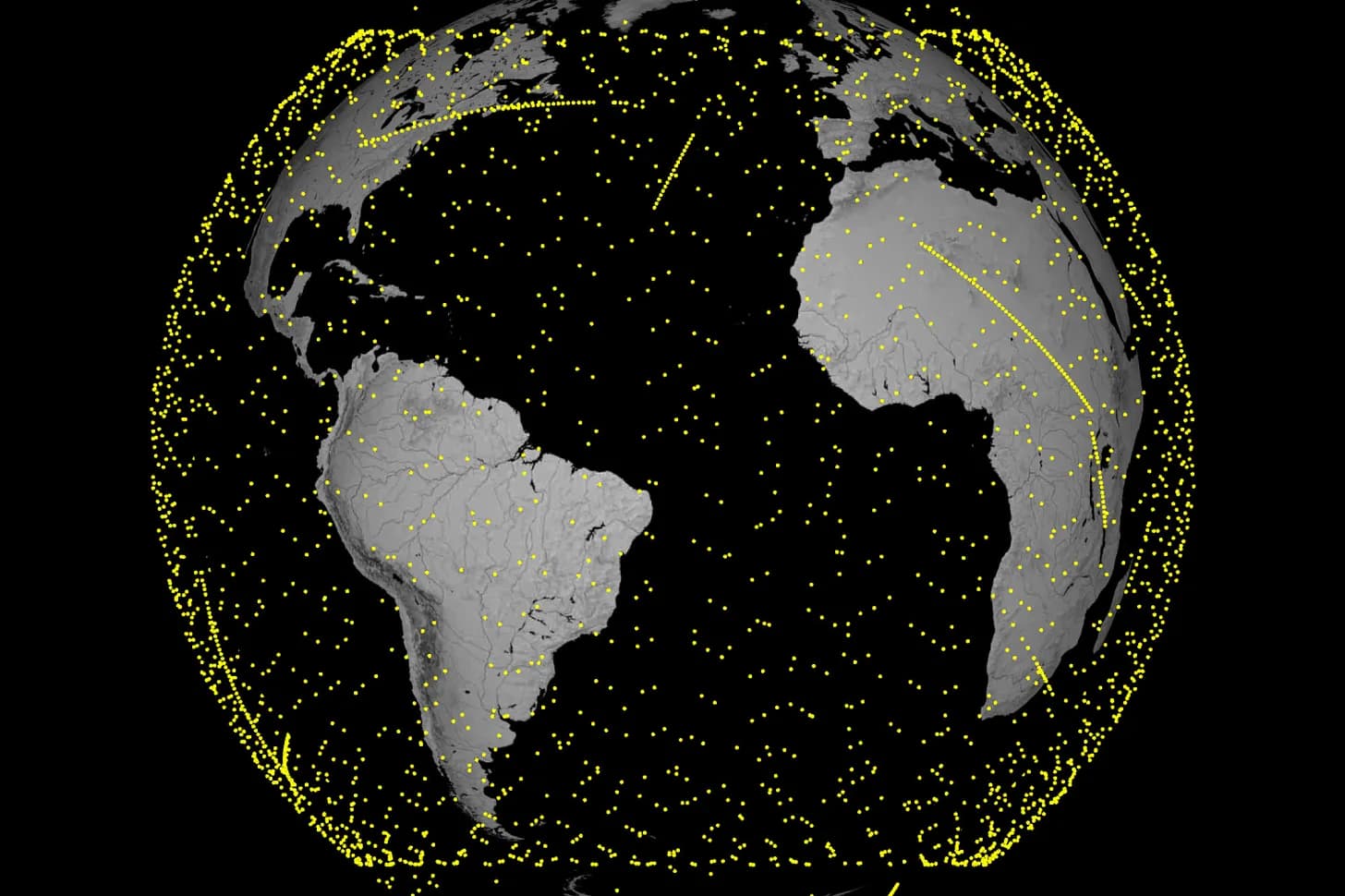 Diagram ofStarlink satellites in low Earth orbit
